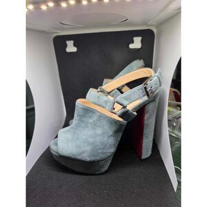 Christian Louboutin Tamila 140 MM Sandal/Clog Grey Suede 36.5